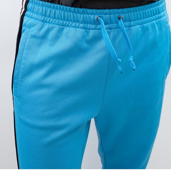 Men’s GUCCI Side-stripe Tapered-leg Jersey Track Pants In Blue - Picture 8 of 11